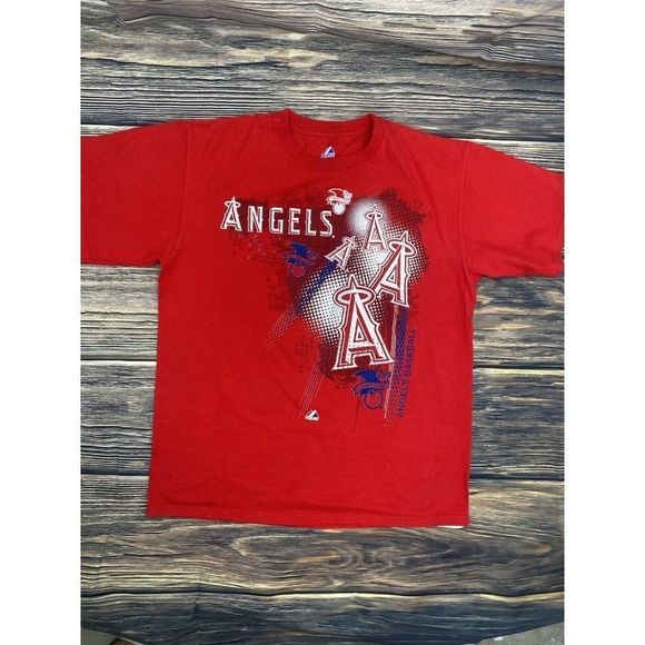 Los Angeles Angels MLB Majestic Men's Red Short Sleeve T-shirt Size Large - Picture 3 of 10